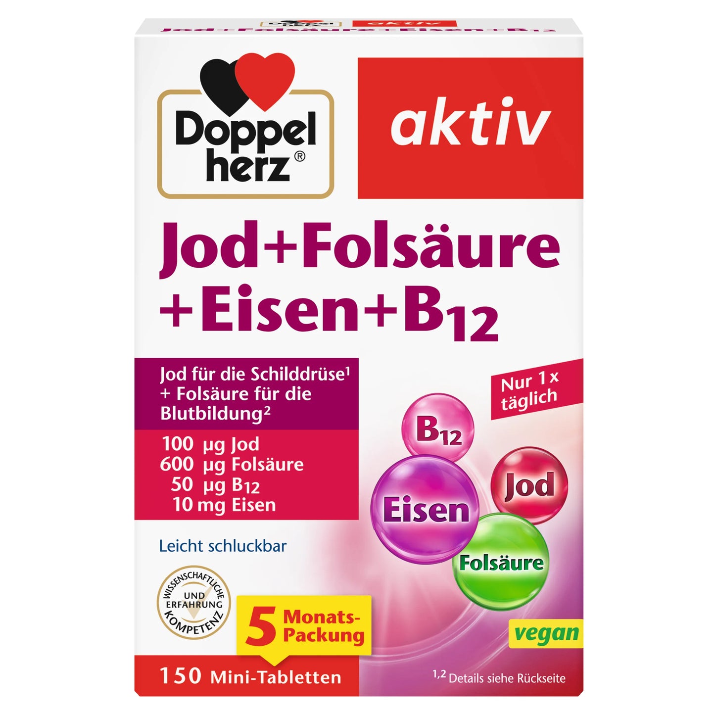 Doppelherz aktiv- Iode+acide folique+fer+B12