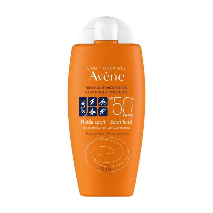 Avène SOLAIRE - Fluide Sport SPF50+ - Visage et Corps - Peaux Sensibles, 100ml