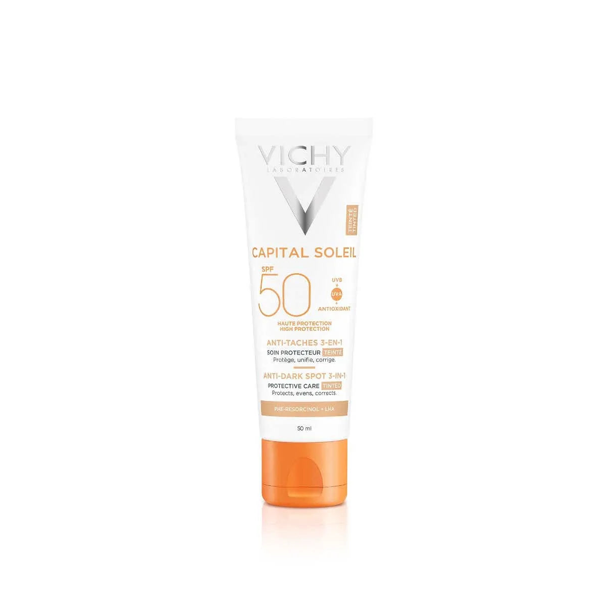 VICHY CAPITAL SOLEIL - SPF 50+ Soin Solaire Anti-Taches Teinté 3-en-1, 50ml