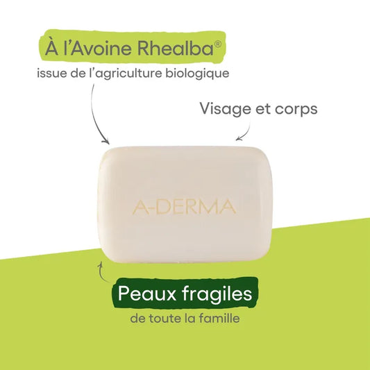 A-derma LES INDISPENSABLES - Pain Surgras Nutritif - Visage et Corps - Peaux Sèches, 100g