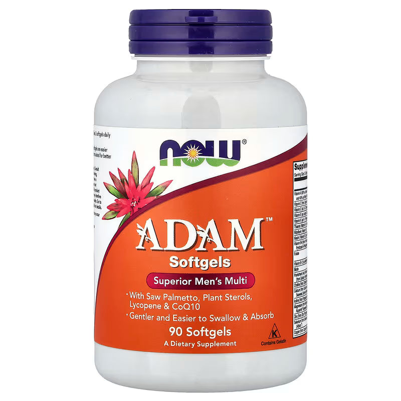 Now Foods, ADAM, Multivitamin for Men, 90 Soft Capsules, Laboratory Tested, Gluten Free, Vegetarian, GMO Free