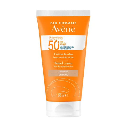 Avène SOLAIRE - Crème Teintée SPF50+ - Visage - Peaux Sensibles et Sèches, 50ml