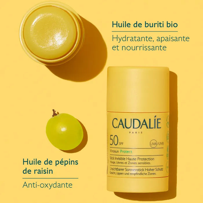Caudalie Vinosun Protect - Stick Solaire Invisible Haute Protection SPF50 - 15g