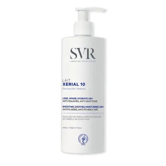 SVR XERIAL 10 - Lait Apaisant Hydratant 48h - Corps - Peaux Sèches et Rugeuses, 400ml
