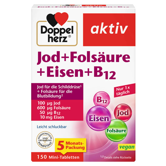 Doppelherz aktiv- Iode+acide folique+fer+B12