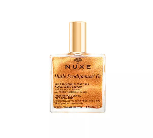 Nuxe Huile Prodigieuse® Or – Huile Sèche Pailletée Multi-Usages, 100ml