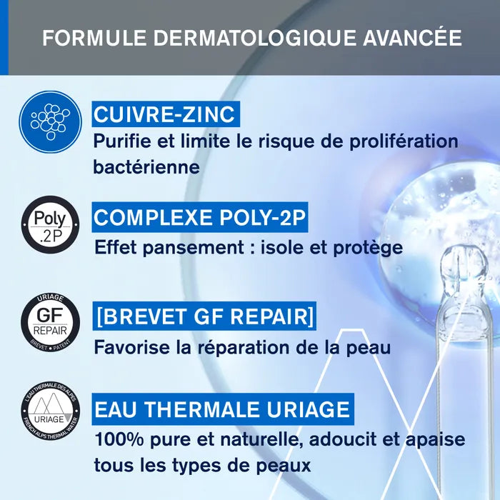 Uriage BARIÉDERM-CICA - Crème Protectrice au Cuivre-Zinc SPF50+ - Visage et Corps - Peaux Fragilisées et Irritées, 40ml