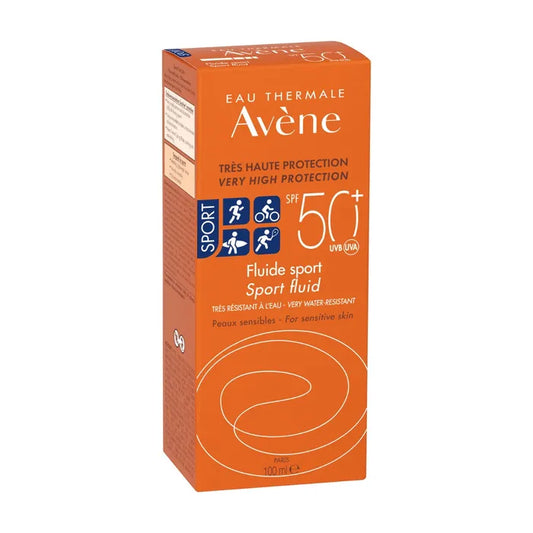 Avène SOLAIRE - Fluide Sport SPF50+ - Visage et Corps - Peaux Sensibles, 100ml