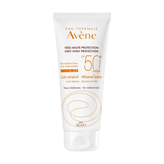 Avène SOLAIRE - Lait Minéral SPF50+ Sans Parfum - Visage - Peaux Intolérantes, 100ml