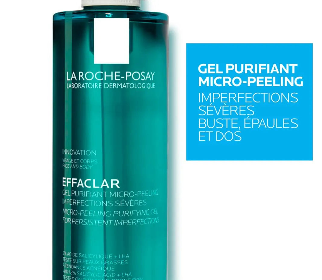 LA ROCHE POSAY EFFACLAR - Gel Purifiant MicroPeeling Imperfections Sévères - Visage, buste, épaule & dos, 400ml
