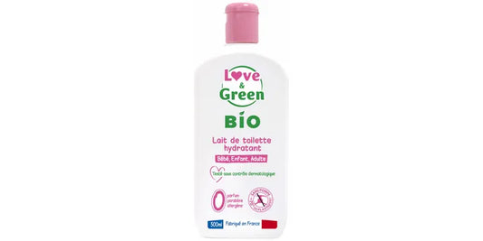 Love & Green Lait de Toilette Hydratant Bio, 500ml