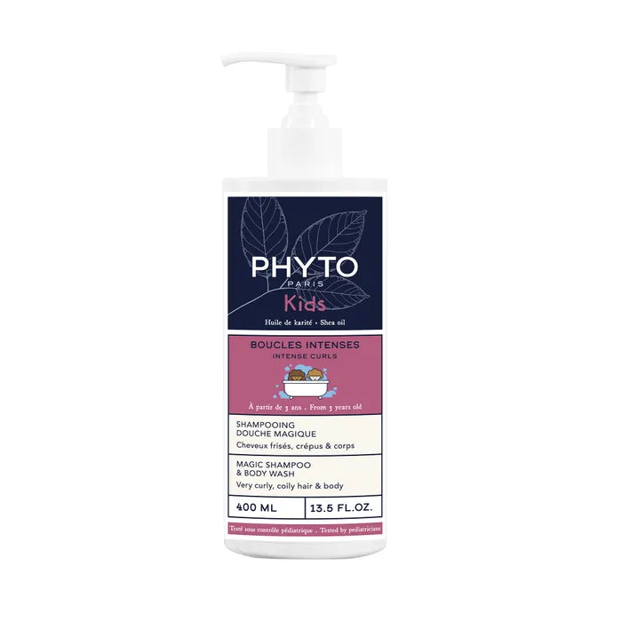 Phyto KIDS - BOUCLES INTENSES - Shampooing Douche Magique - Cheveux Frisés, Crépus et Corps, 400ml