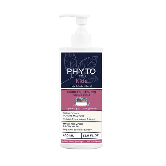 Phyto KIDS - BOUCLES INTENSES - Shampooing Douche Magique - Cheveux Frisés, Crépus et Corps, 400ml