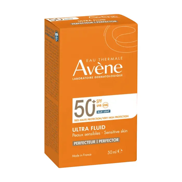 Avène SOLAIRE - Ultra Fluid Perfecteur SPF50+ Sans Parfum - Visage - Peaux Sensibles, 50ml