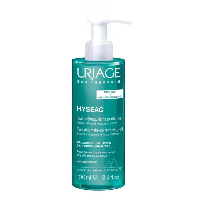 Uriage HYSEAC - Huile Démaquillante Purifiante - Visage et Yeux - Peaux Grasses à Tendance Acnéique, 100ml