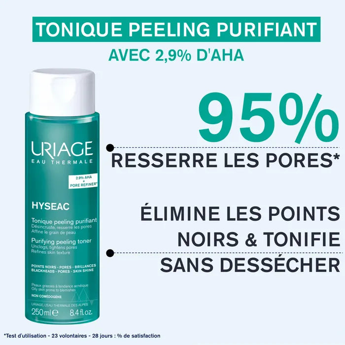Uriage HYSEAC - Tonique Peeling Purifiant - Visage - Peaux Grasses à Tendance Acnéique, 250ml