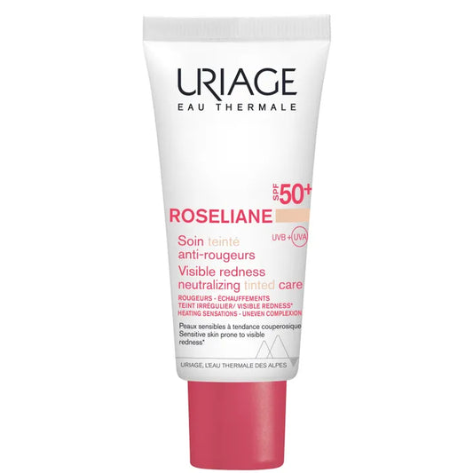 Uriage ROSELIANE - Soin Teinté Anti-Rougeurs SPF50+ - Visage - Peaux Sensibles à Tendance Couperosique, 40ml