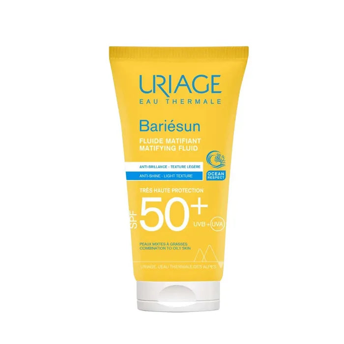 Uriage BARIÉSUN - Fluide Solaire Matifiant SPF50+ - Visage - Peaux Mixtes à Grasses, 40ml