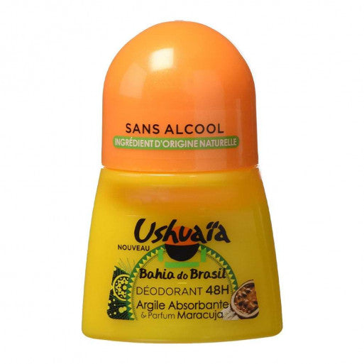 Ushuaia Déodorant Femme Bille Bahia Do Brasil Argile Absorbante & Parfum Maracuja Efficacité 48h - 50 ml